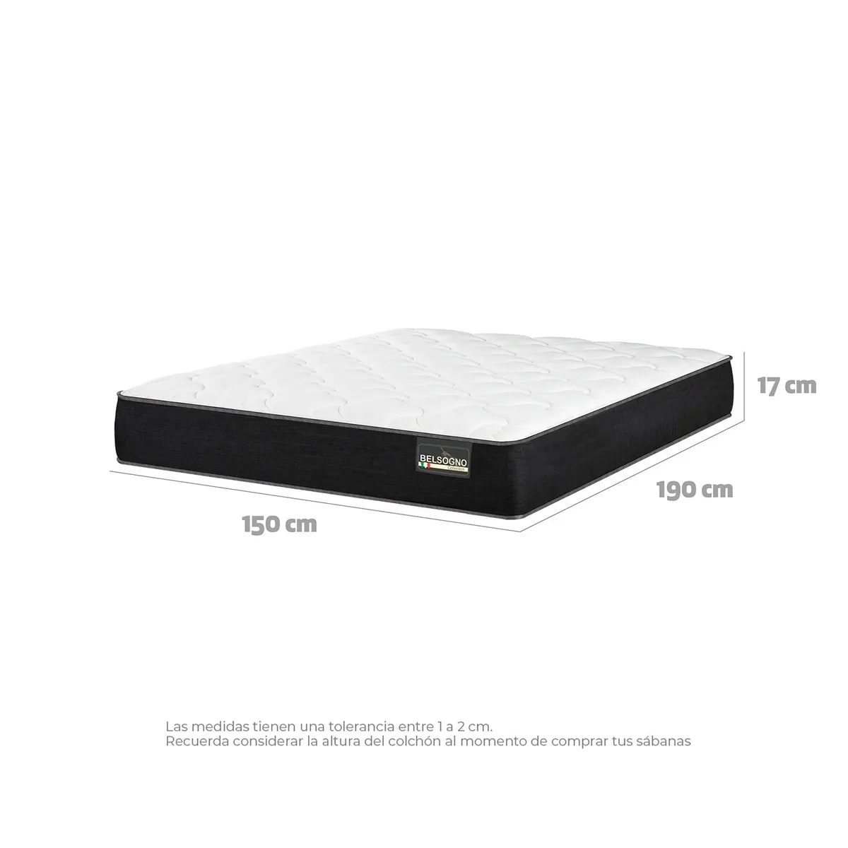 Colchón Belsogno One 2 plazas x 1.90mt3