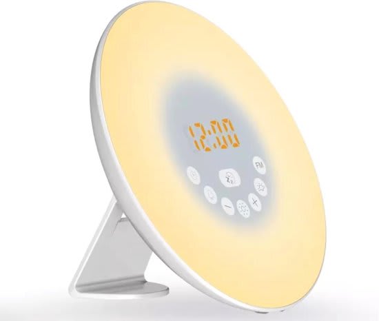 Reloj despertador digital Decdeal con luz de despertador, simulación de amanecer y atardecer, radio1