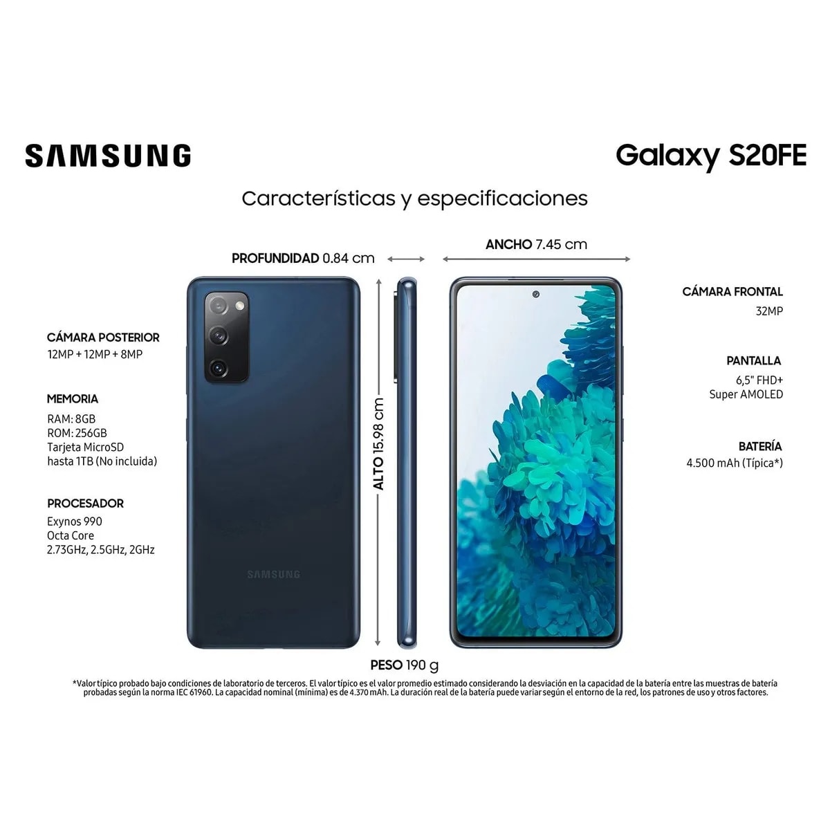 Celular Samsung Galaxy S20 FE 5G,128GB Negro-Reacondicionado3