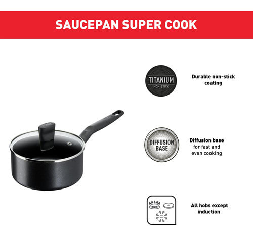 Cacerola 18 cm hogar design TEFAL color negro,caja dañada3