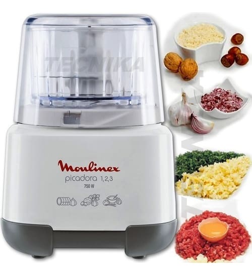 Picadora 1-2-3 750W AD6011 blanco Moulinex, caja con desgastes2