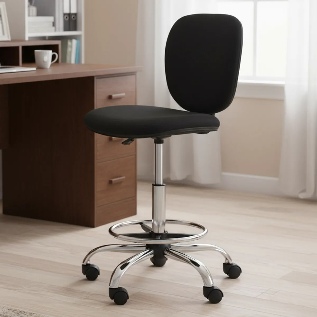 Silla Escritorio Cajero  Just Home Collection Negro2