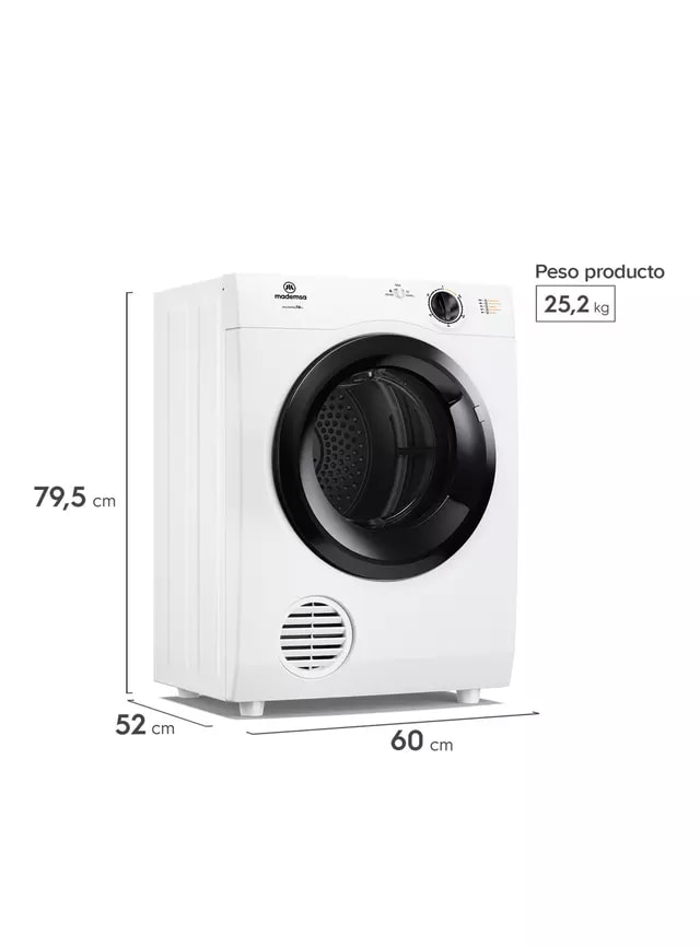 Secadora Carga Frontal 7 kg 7DBZG Pro Blanco Mademsa, caja genérica6