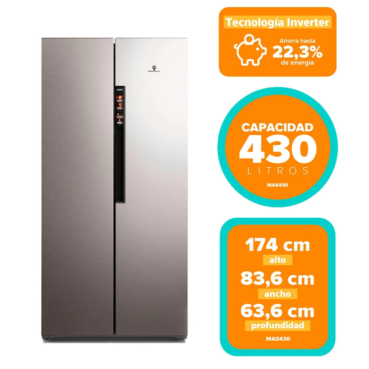 Refrigerador  Side By  Side  Mademsa MAS4304
