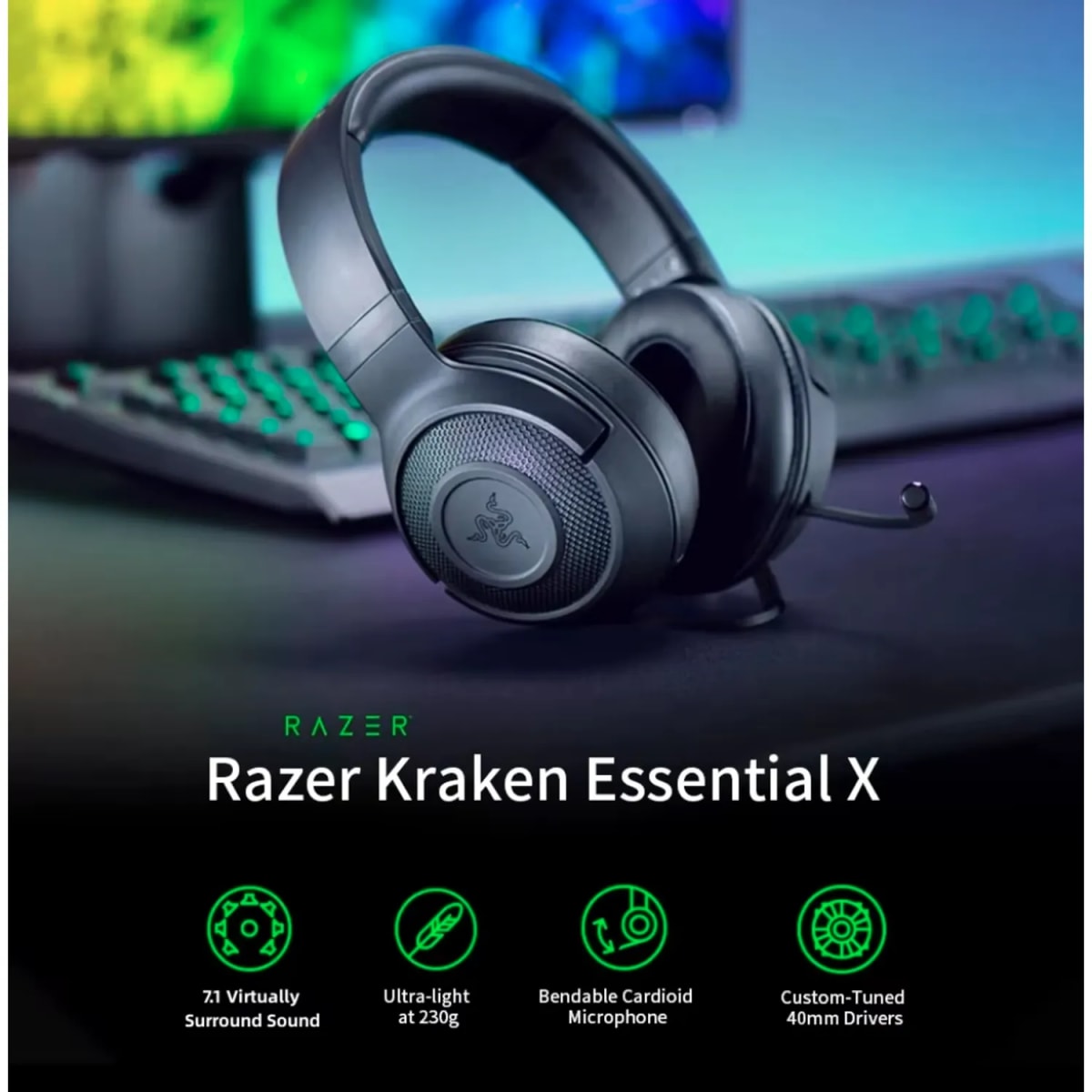 Audifonos Gamer Razer Kraken X- Negro2