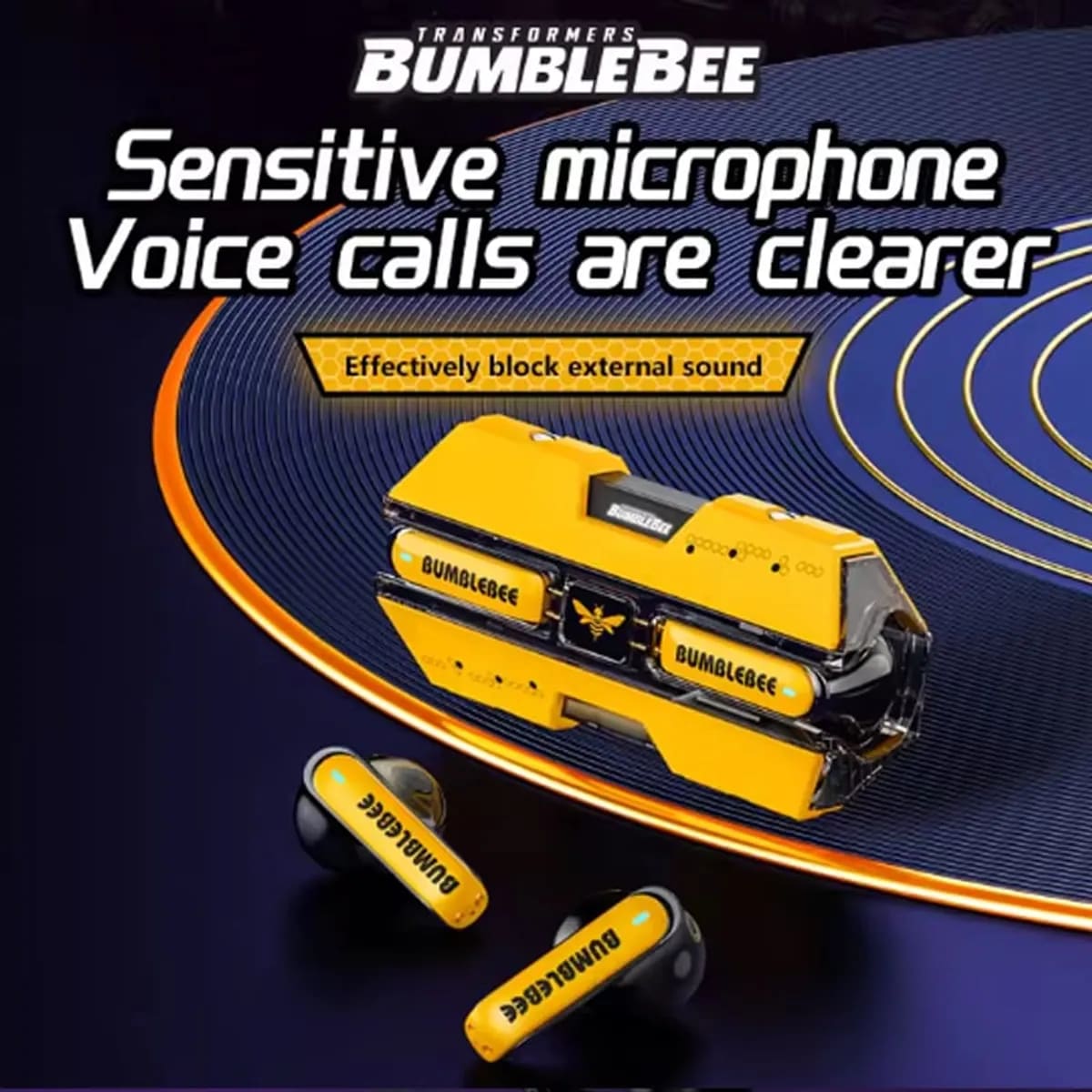 Audífonos Bluetooth Bumblebee Transformers Pro Gamer Hifi TF-T01 - Amarillo1