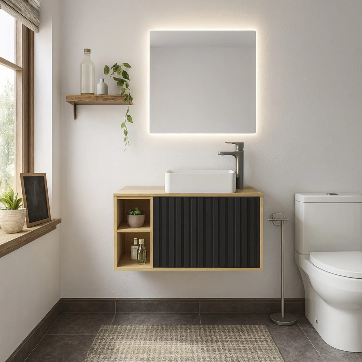 Mueble Baño Berlín Sensi Dacqua Negro sin lavamanos 80x41.5x46 cm4