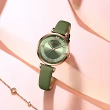Reloj pulsera Curren 9079 con correa de cuero color verde2