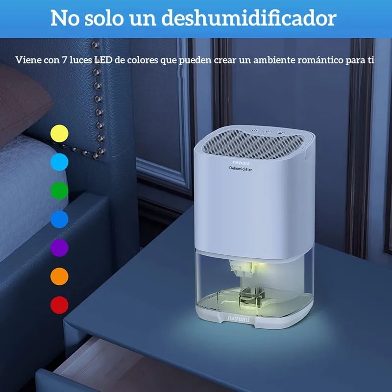 Deshumidificador Eléctrico Silencioso Portátil 1000ml-Blanco3
