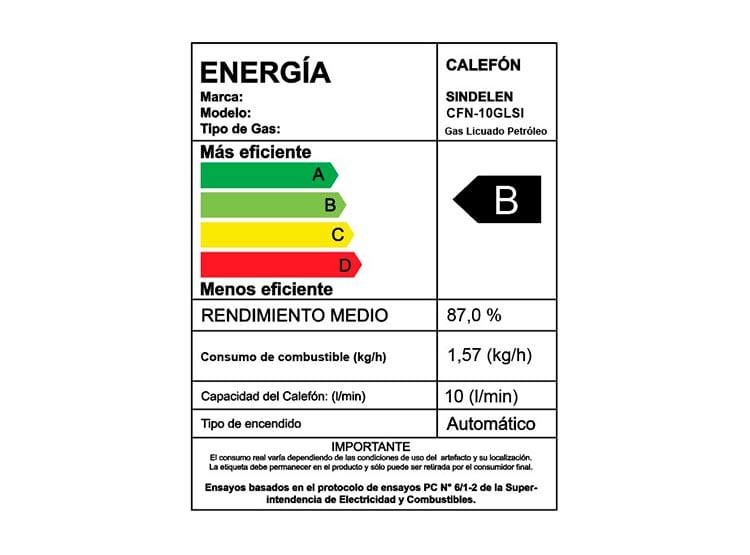 CALEFONT GAS LICUADO SINDELEN CFF-100GLSI 10 L1