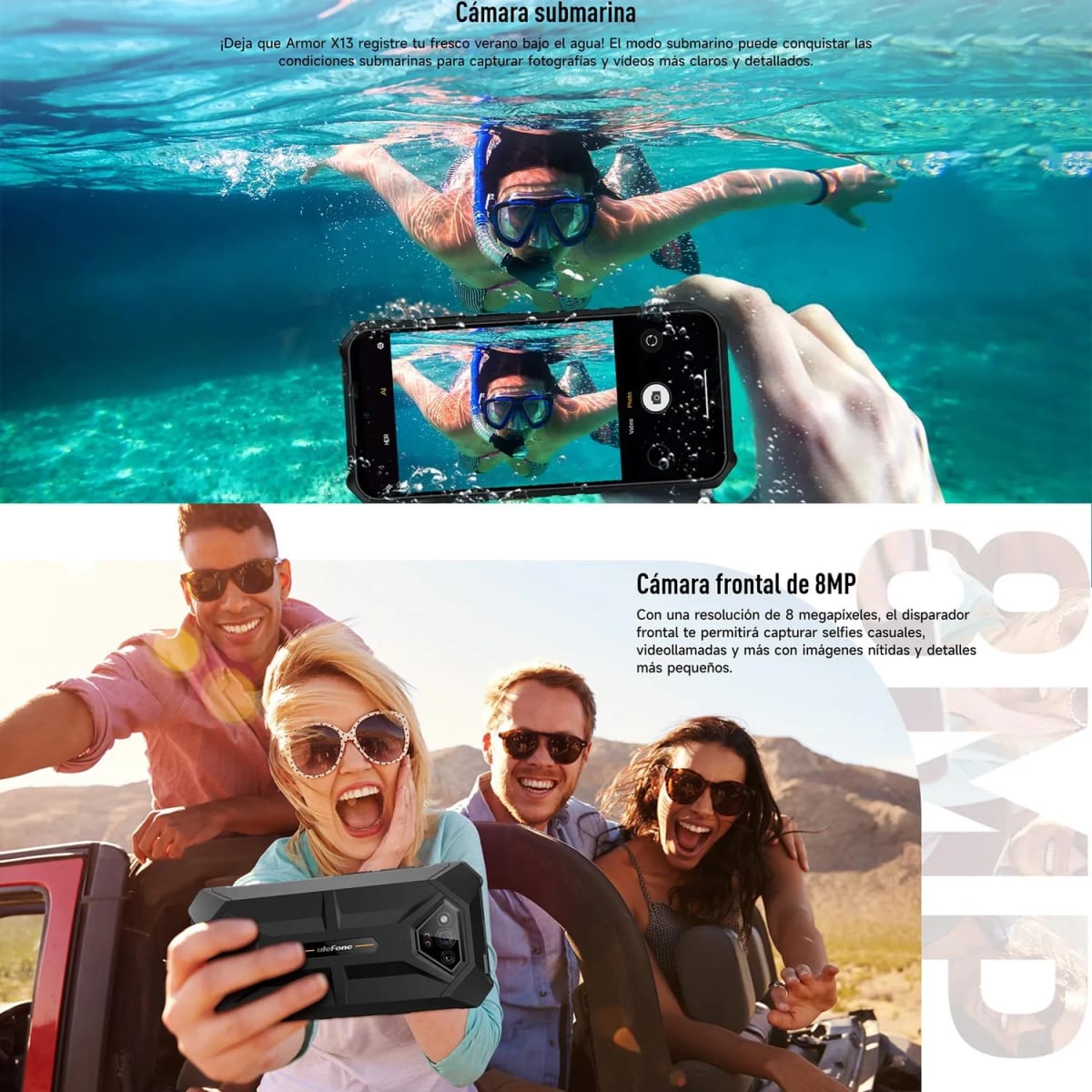 Celular Ulefone Armor X13 10GB+64GB 50MP + 25MP - Naranja4