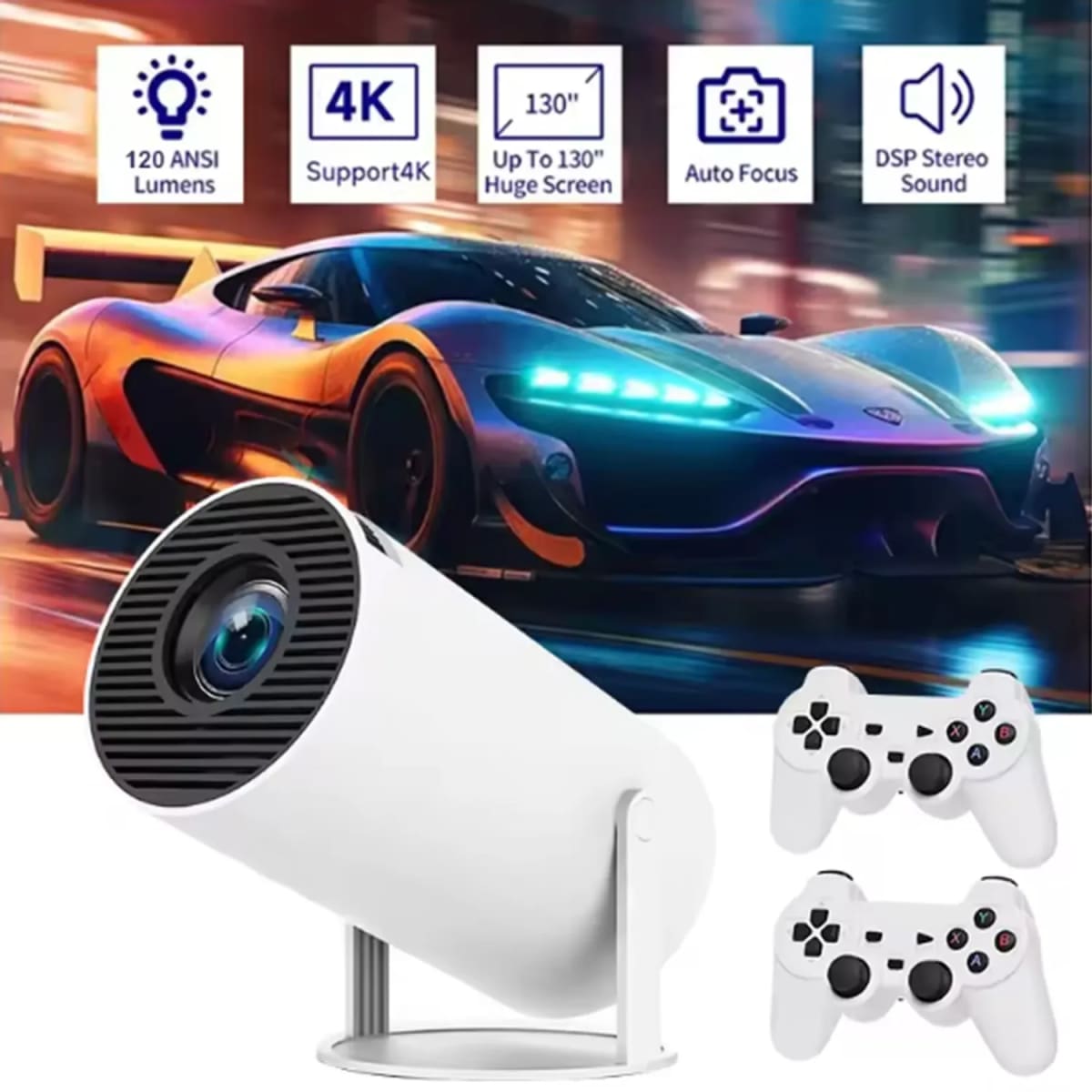 Proyector Gamer HY300 Gamer Juegos 2 Mandos Android Bluetooth3