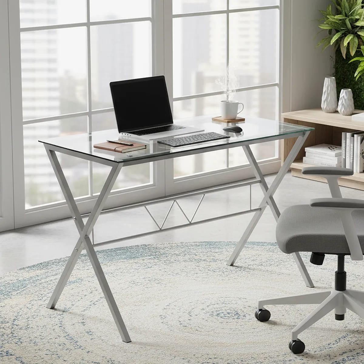Escritorio vidrio Just Home Collection  110x60x741