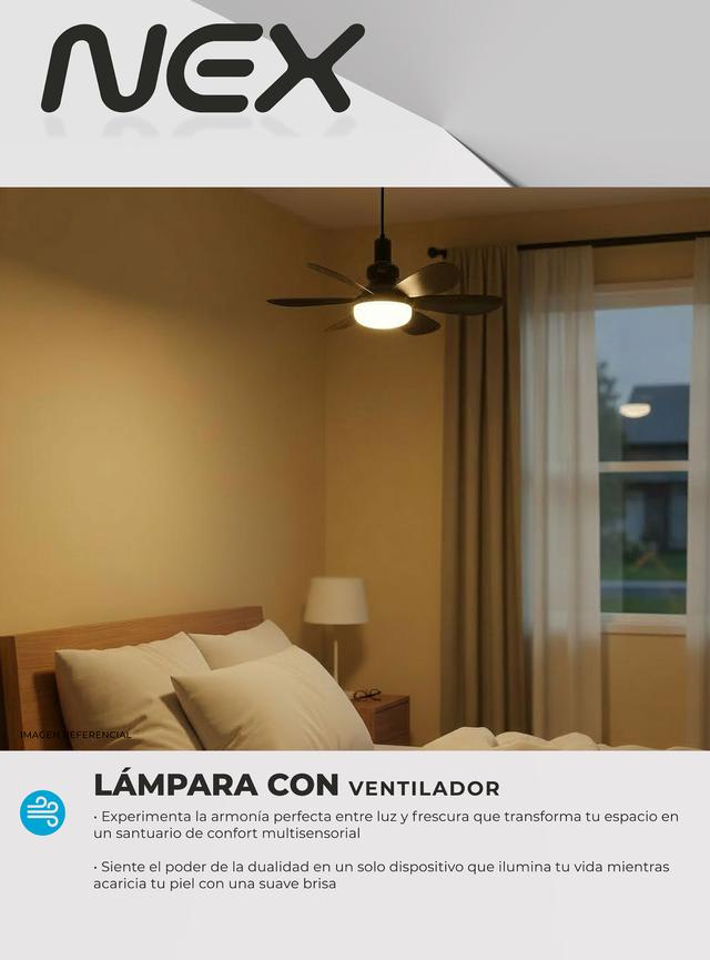 Ventilador de Techo Nex con Lámpara 40w FAMP261904