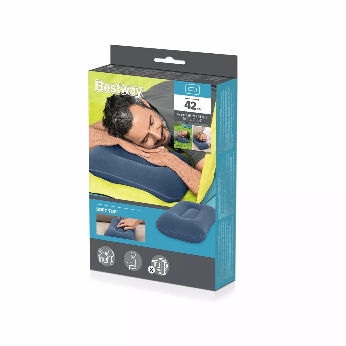 Almohada Inflable  Bestway de Camping Azul4