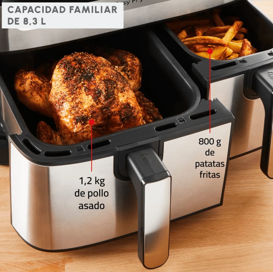 Freidora de aire easy fry & grill dual 8,3l moulinex, caja dañada.3