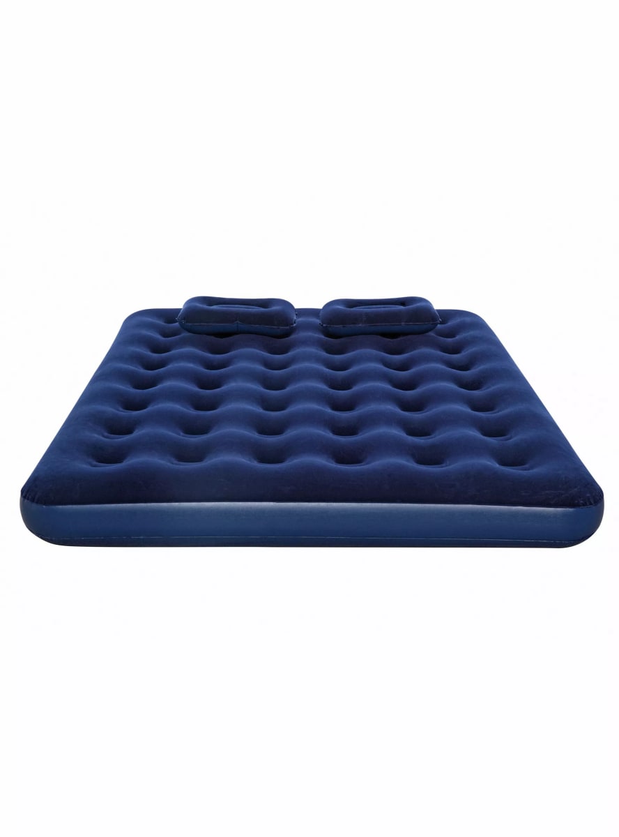 Colchón Inflable Queen con Bomba Manual Azul Alpes3