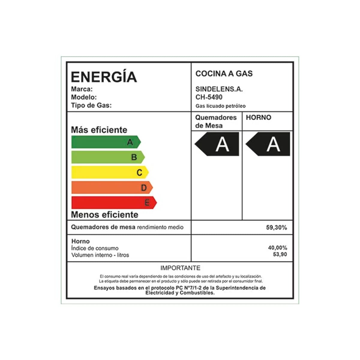 Cocina a Gas Sindelen CH-5490NI 4 Platos acero5