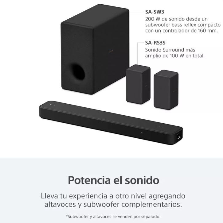 Barra De Sonido De 3.1 Canales Dolby Atmos Ht-s2000 Sony Col7