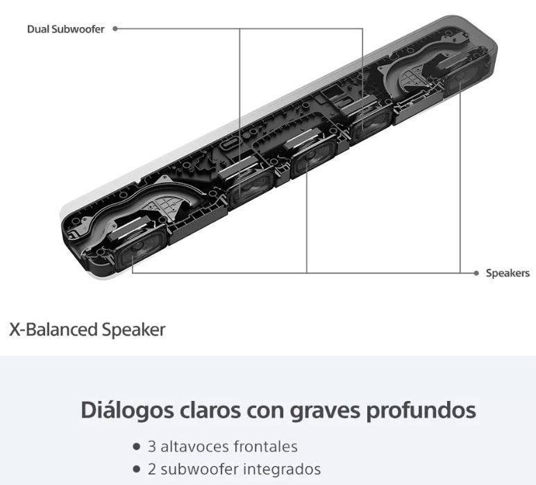 Barra De Sonido De 3.1 Canales Dolby Atmos Ht-s2000 Sony Col5