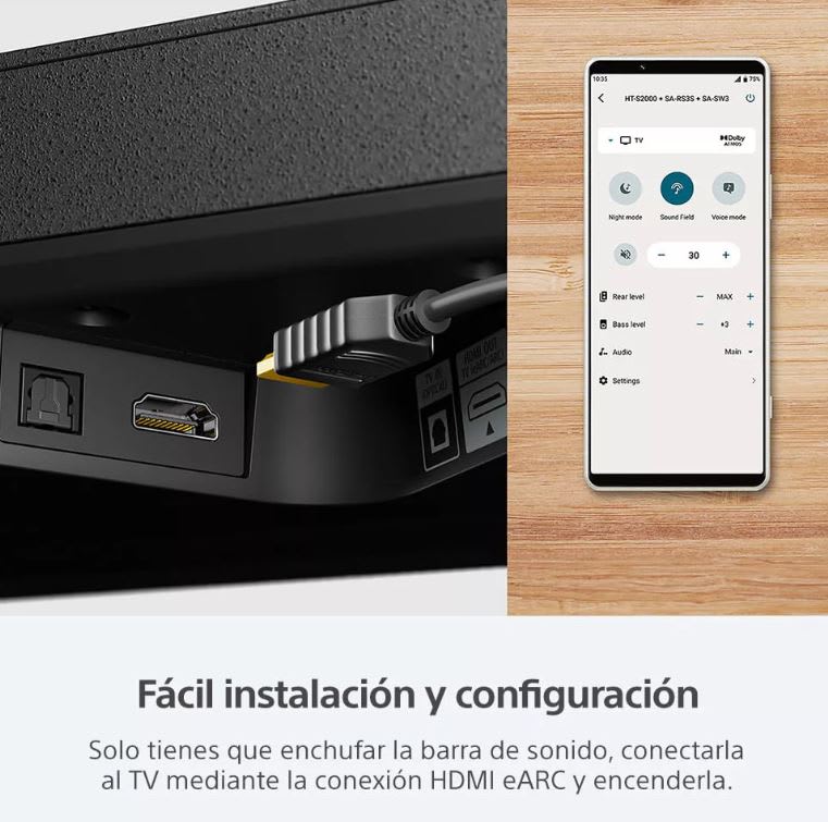 Barra De Sonido De 3.1 Canales Dolby Atmos Ht-s2000 Sony Col4