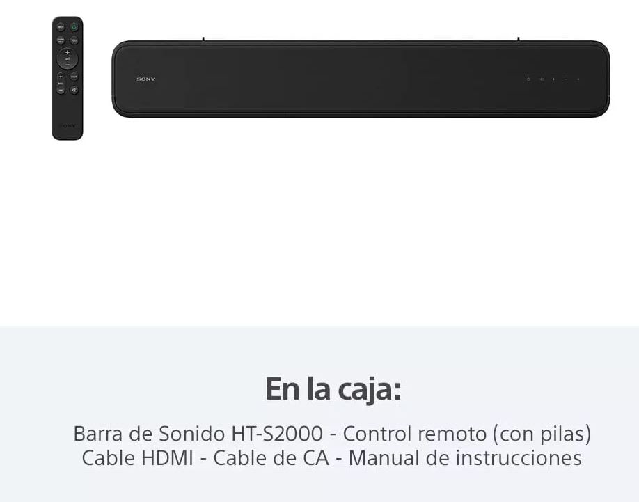 Barra De Sonido De 3.1 Canales Dolby Atmos Ht-s2000 Sony Col1