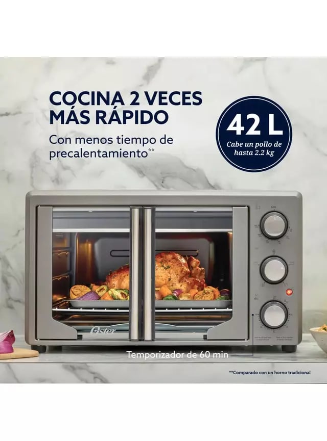 Horno Eléctrico Oster con Freidora de Aire 42 Litros3