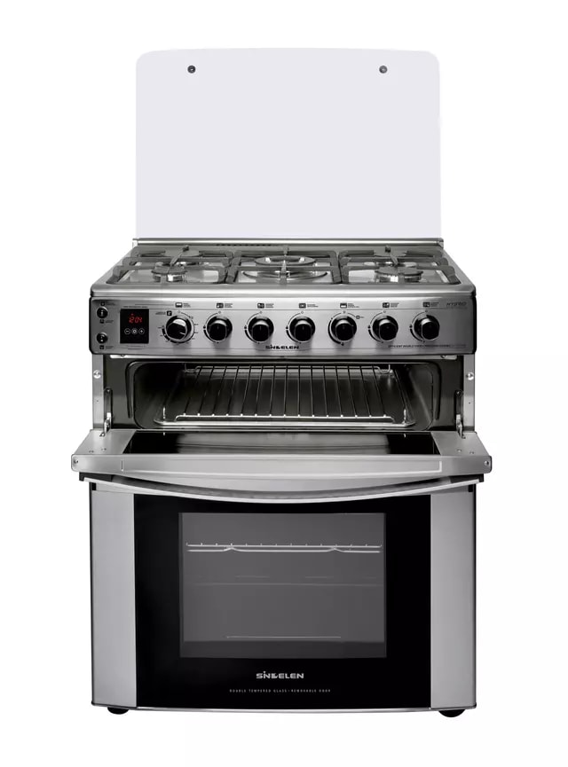 Cocina a Gas Sindelen   5 Quemadores Doble Horno Híbrida CH- caja con desgaste3