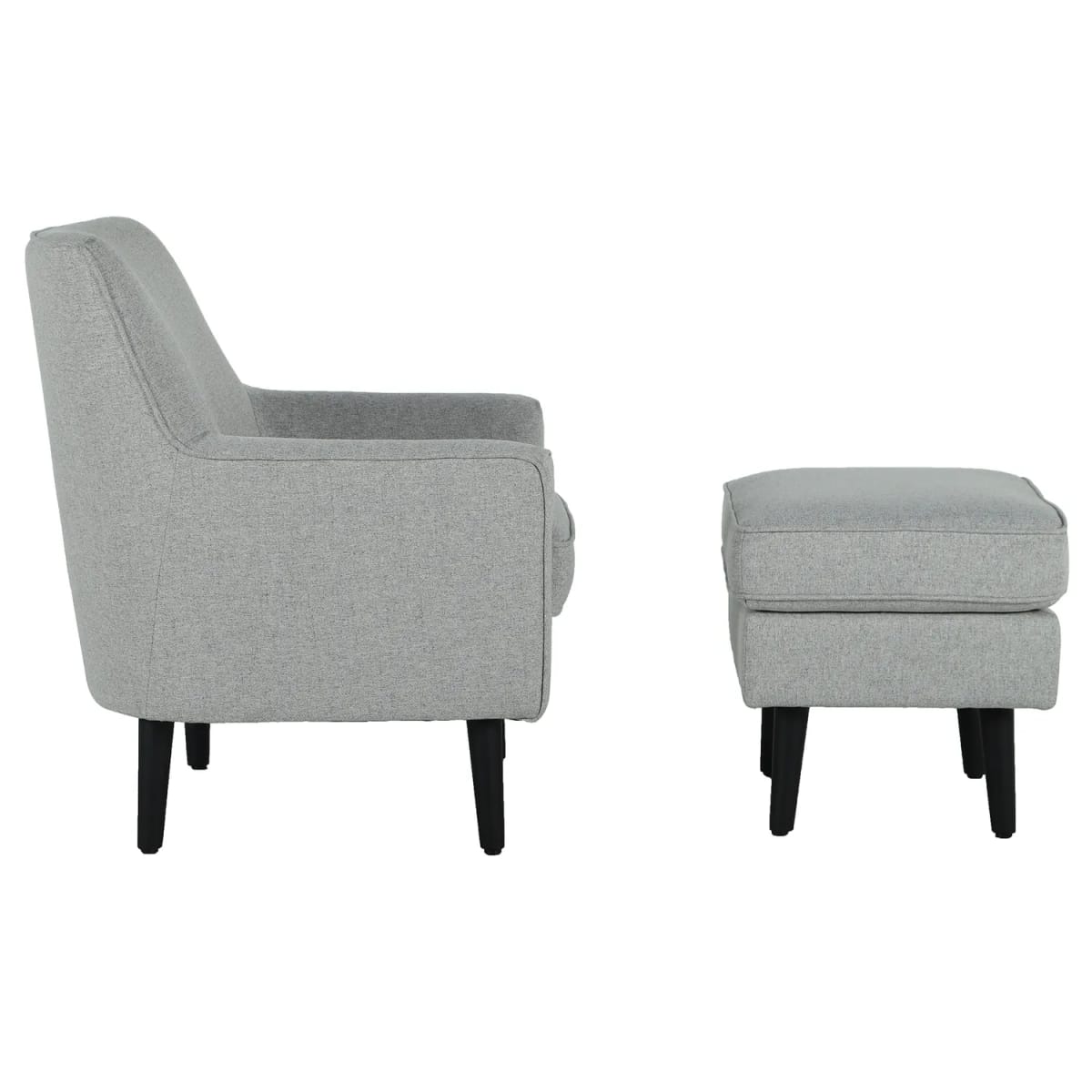 Poltrona Sitial + Banqueta Just Home Collection  77x92x83 cm Gris5