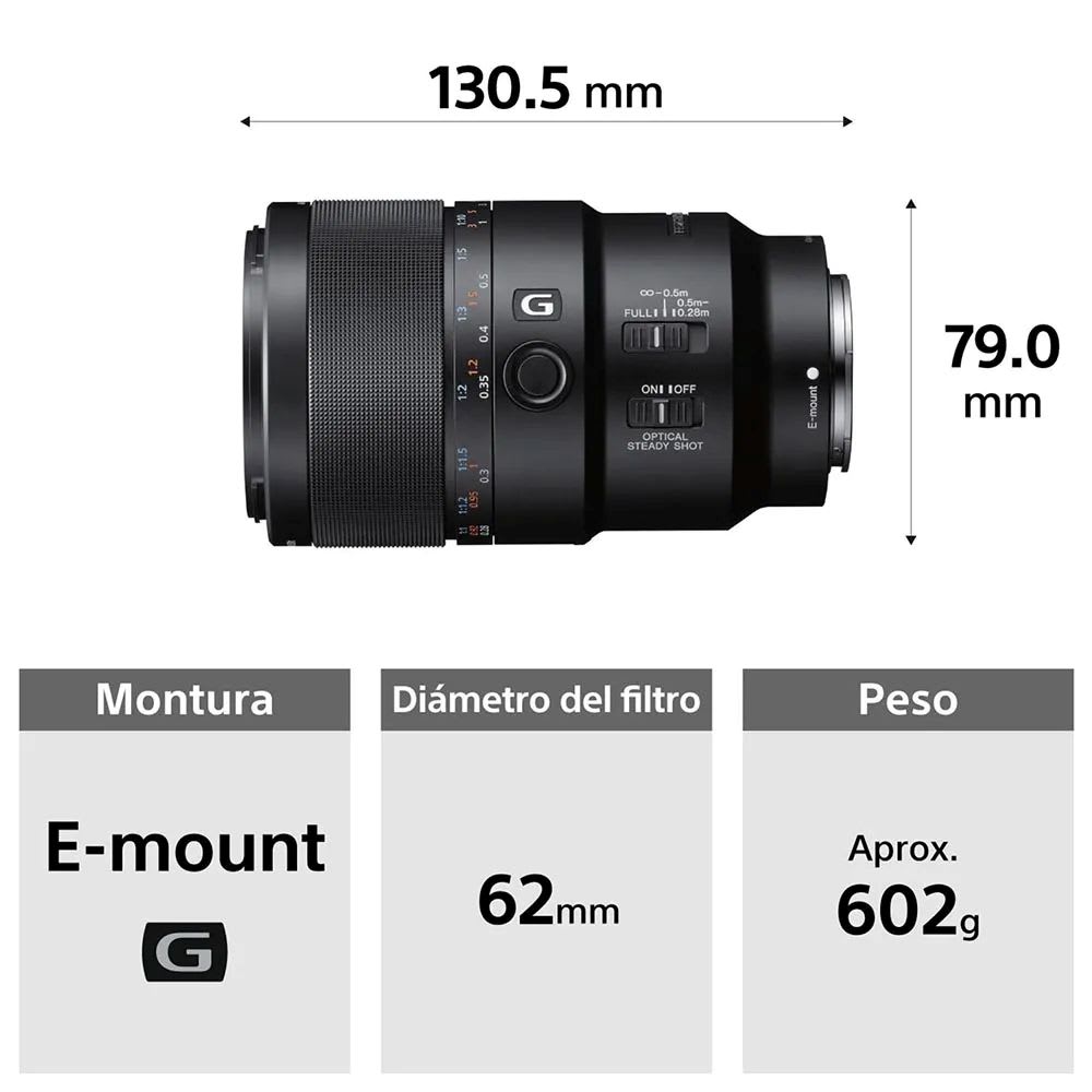 Lente SONY FE 90 mm F2.8 Macro G OSS3