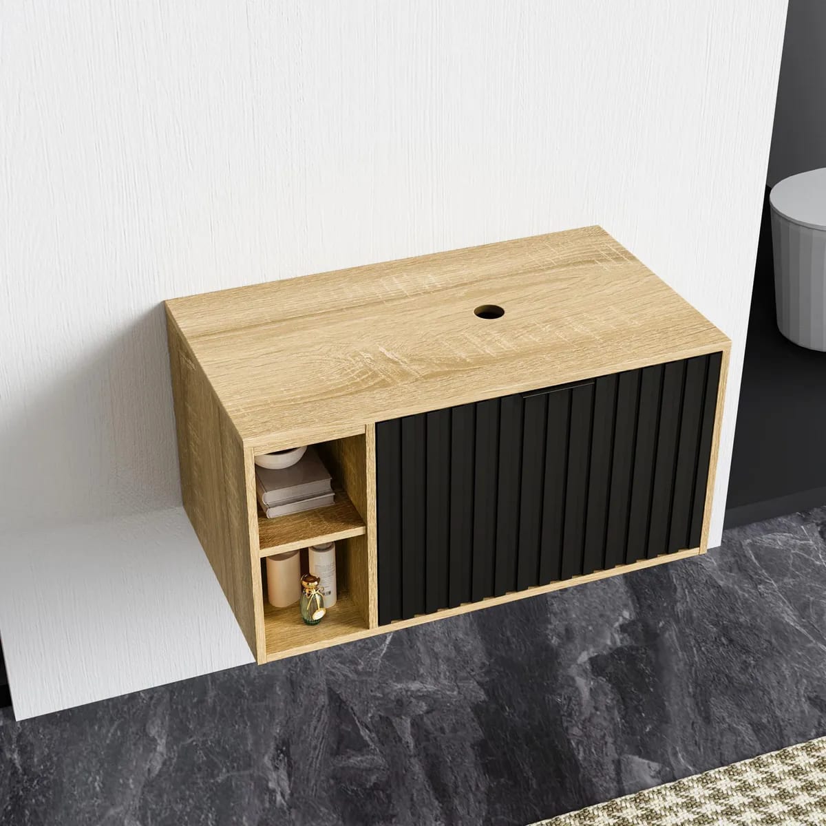 Mueble Baño Berlín Sensi Dacqua Negro sin lavamanos 80x41.5x46 cm3
