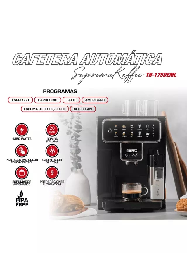 Cafetera Espresso Automática SupremaKaffee Thomas TH-175DEML5