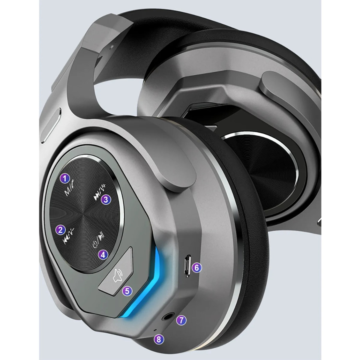 Audifonos Cancelacion Ruido Diadema Inalámbrico Bluetooth -QYS-V8-Negro2