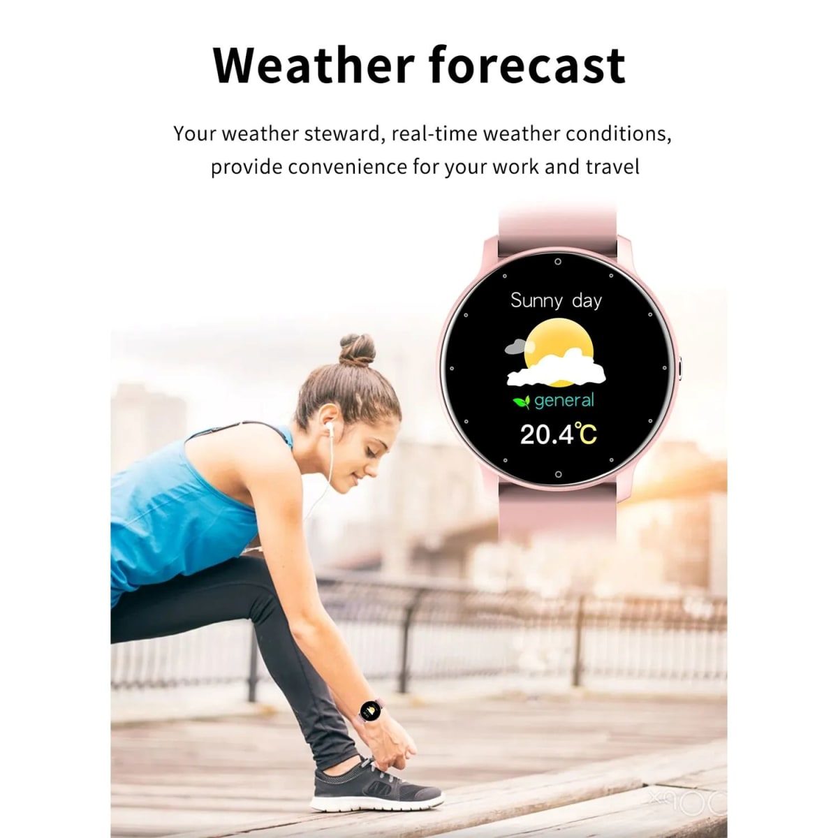 Audífonos Lenovo XT65 y Reloj Toumi Watch Fit 2 Rosado4