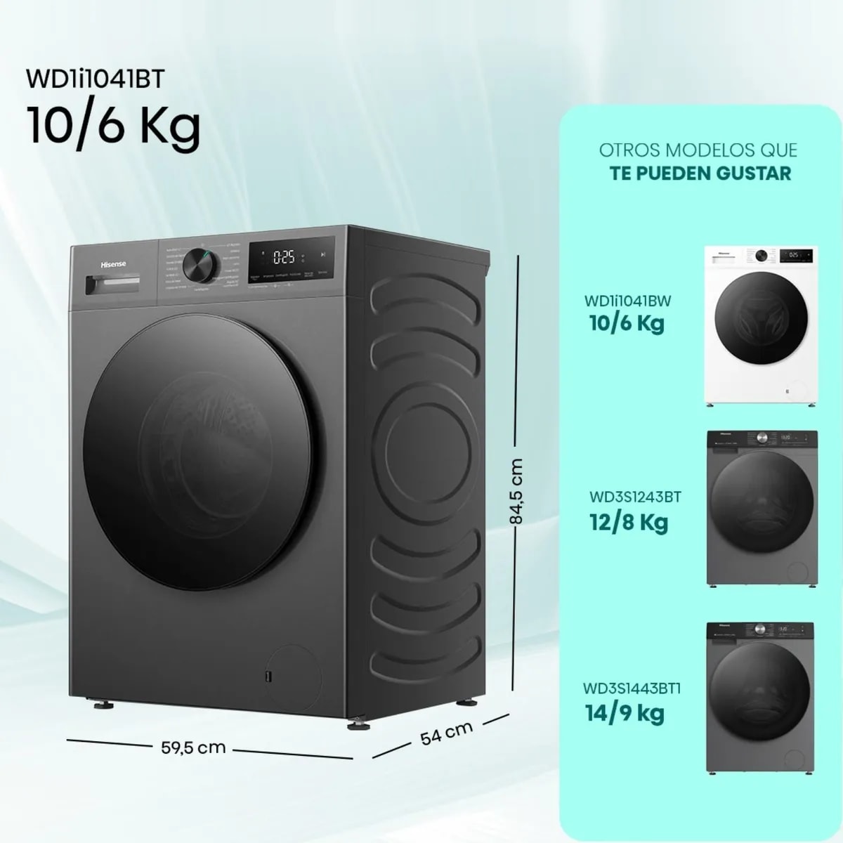 Lavadora Secadora 10 Kg / 6 Kg WD1I1041 Hisense2