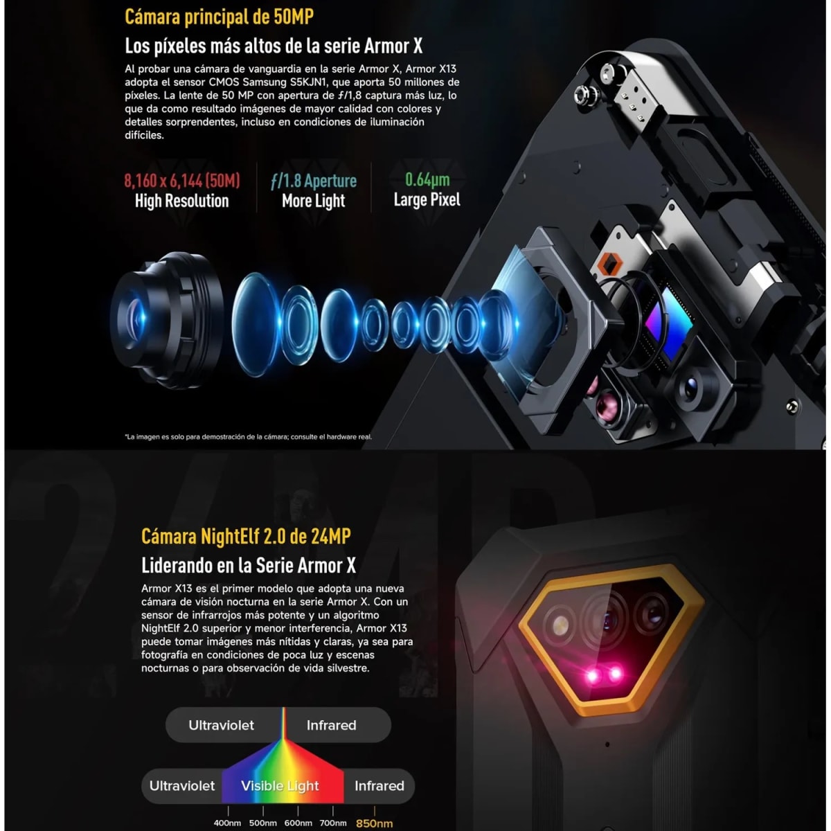 Celular Ulefone Armor X13 10GB+64GB 50MP + 25MP - Naranja5