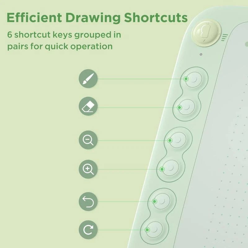 Tableta de dibujo móvil Q6 de 6 pulgadas para teléfonos inteligentes-Verde claro3