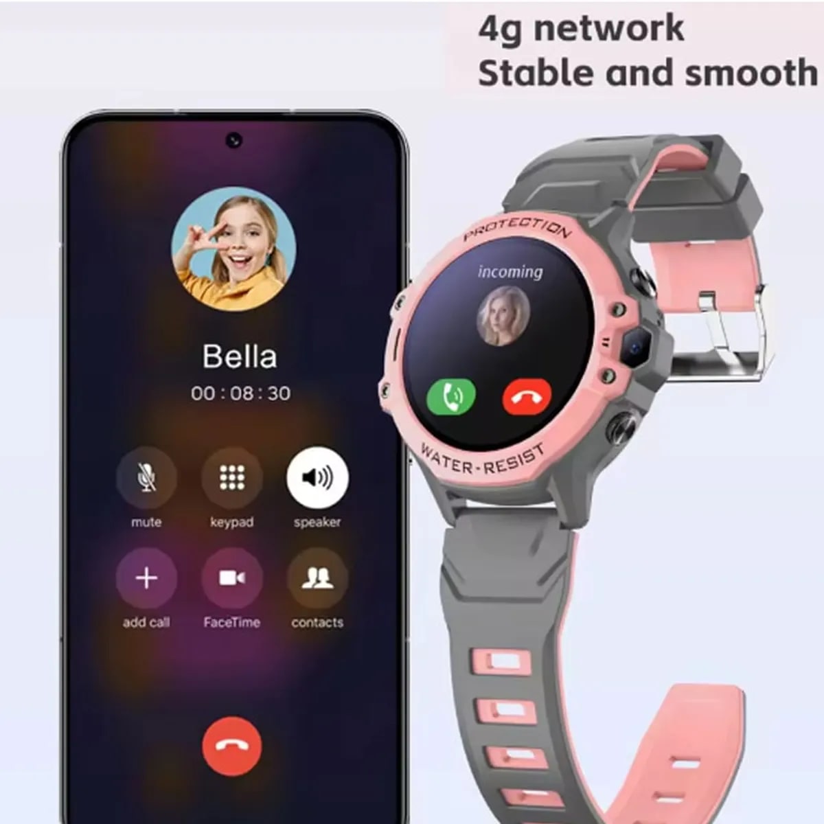 Reloj Toumi K5 Niños 4G Video llamada Chat GPS relojes inteligentes -Rosa2