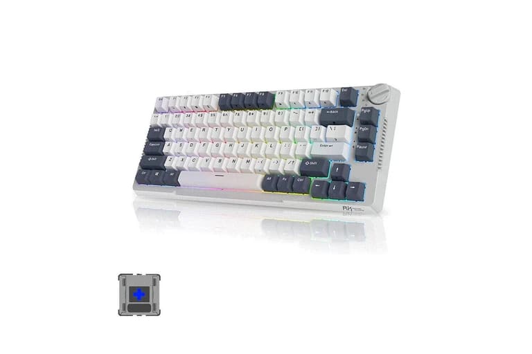 Teclado Mecánico Inalámbrico RK Royal Kludge H81 Blue Switch Blanco2