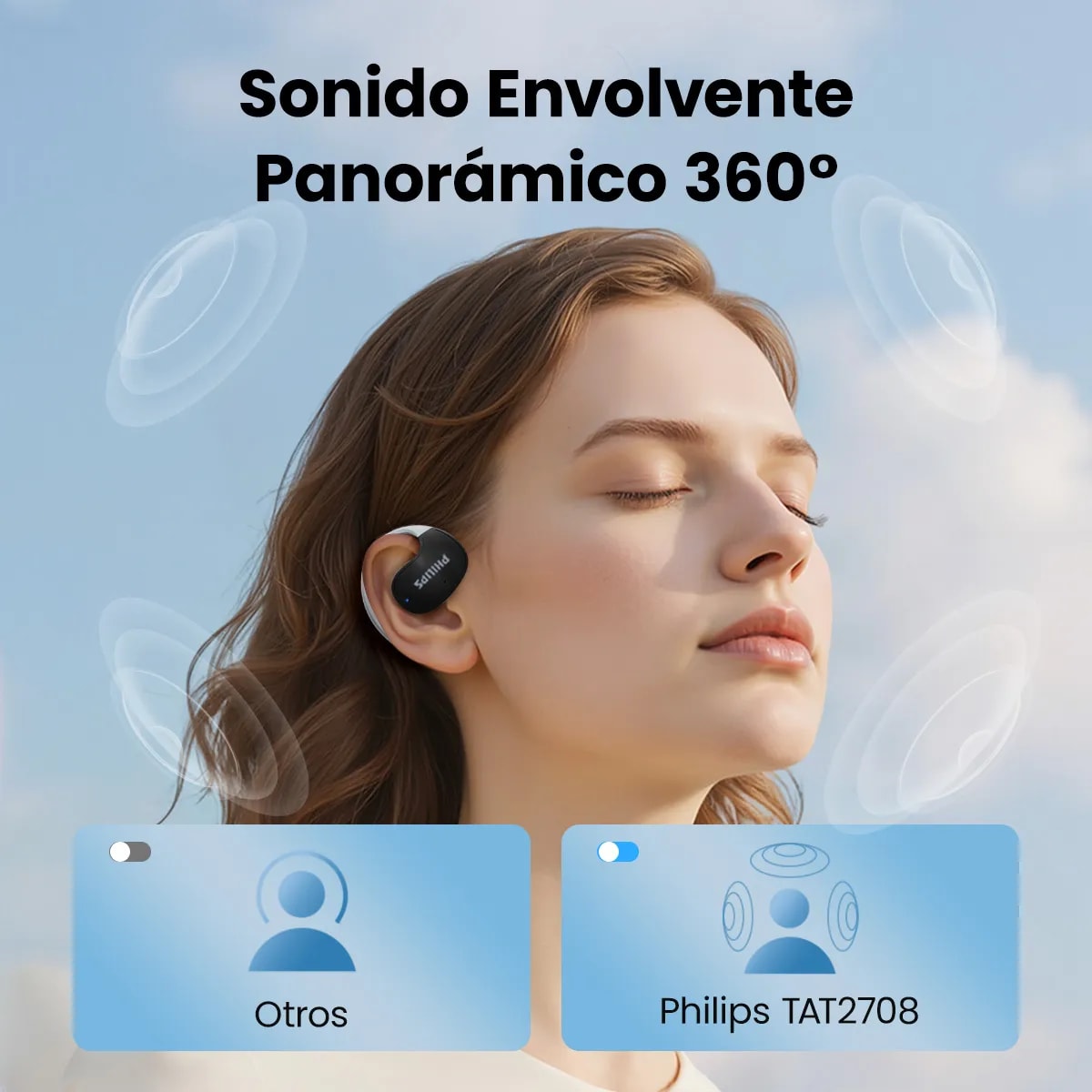 Auriculares inalámbricos Philips de oído abierto TAT2708  - Negro-Open Box4