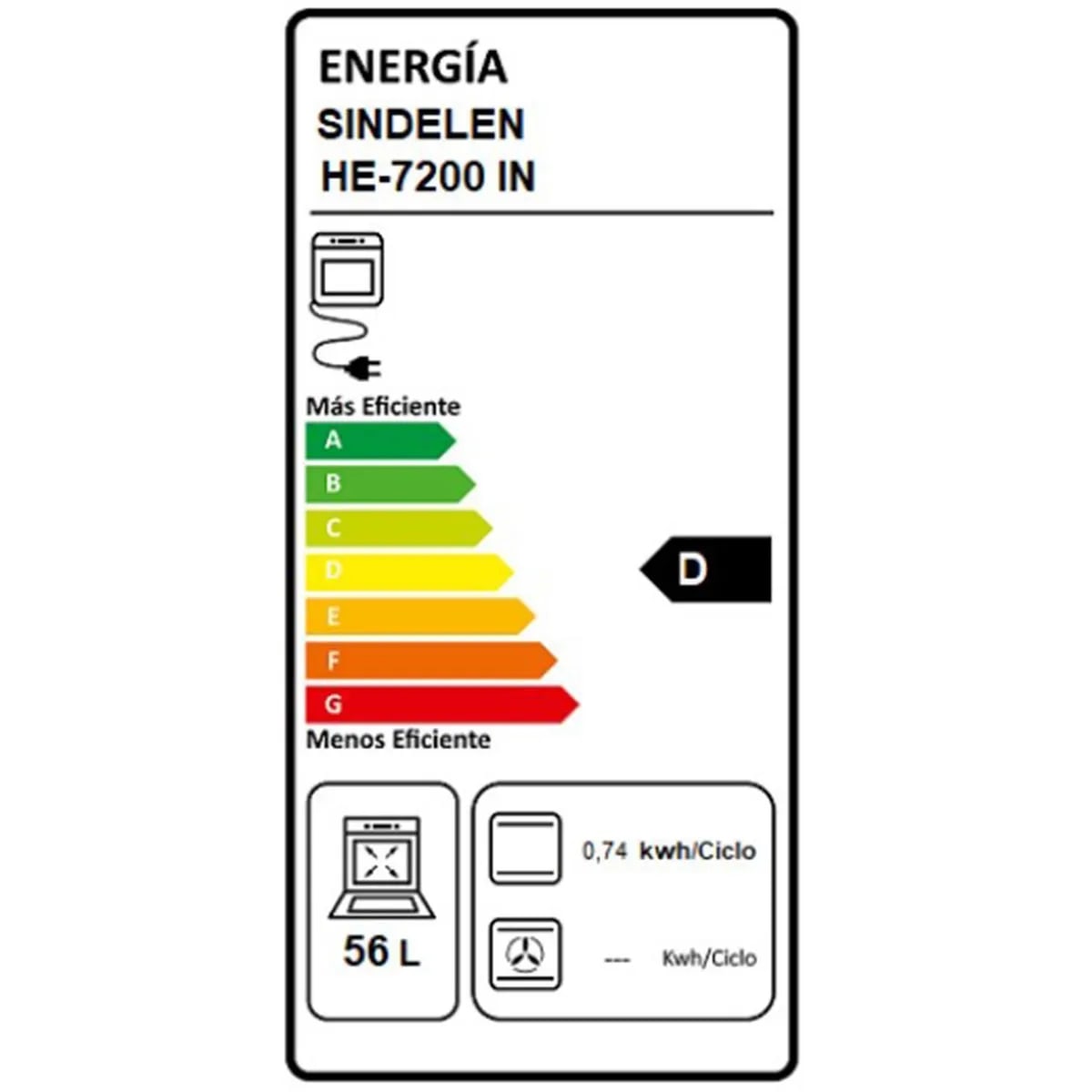 Horno Sindelen Empotrable HE-7200IN6
