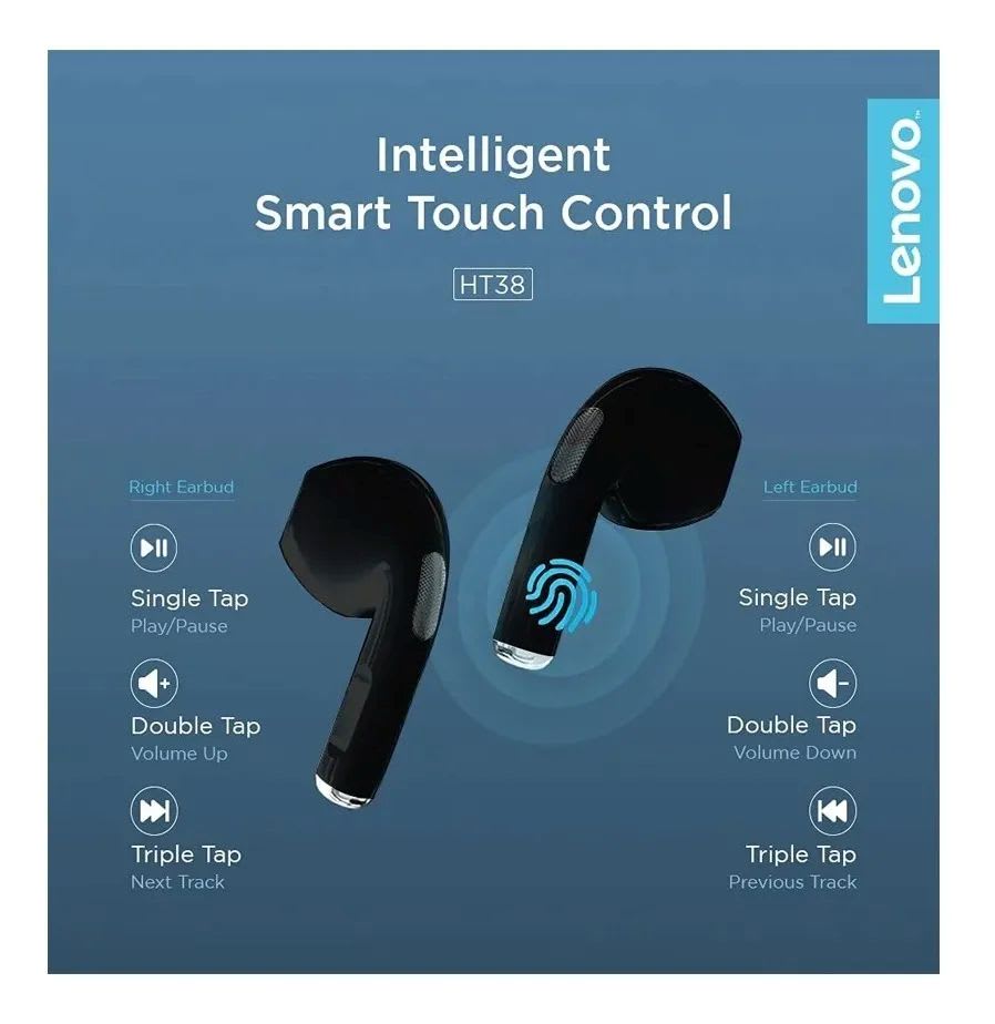Audífonos Bluetooth Lenovo HT38 Negro2