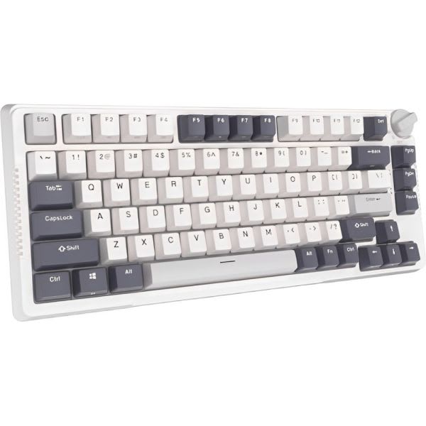 Teclado Mecánico Royal Kludge RKH81 75% RGB Switch Brown Hotswap Bluetooth - Blanco1