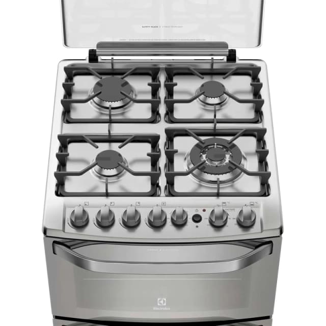 Cocina Electrolux 56DXA 4 platos GRILL Doble horno  GRIS, falta decorativo pata izquierda.2
