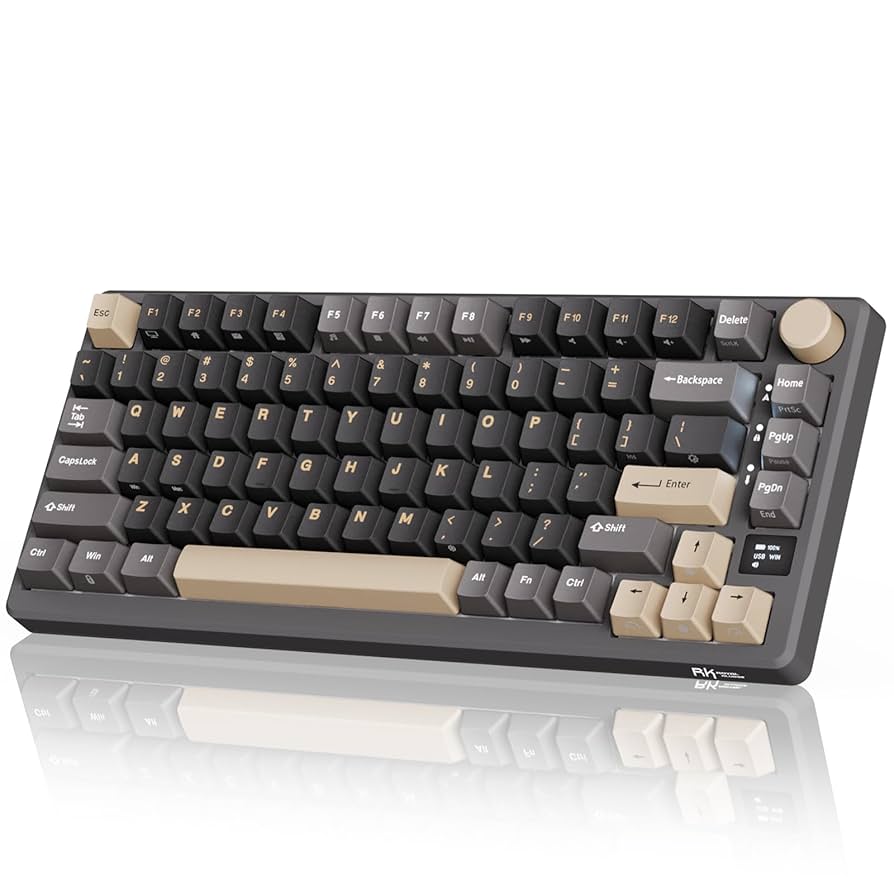 Teclado mecánico Rk Royal Kludge M75 BT5.1/2.4G/USB-C Silver switch2