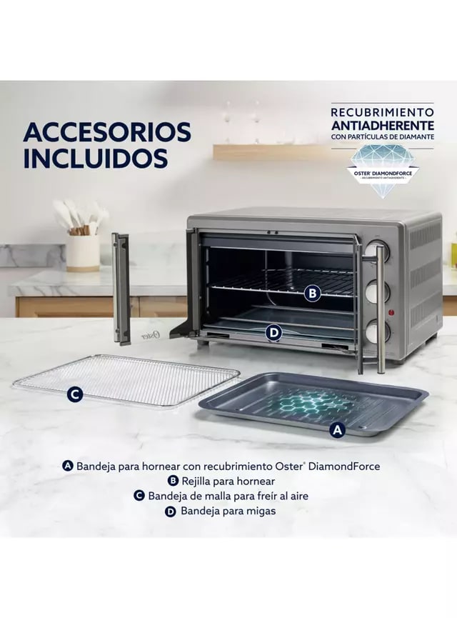 Horno Eléctrico Oster con Freidora de Aire 42 Litros4
