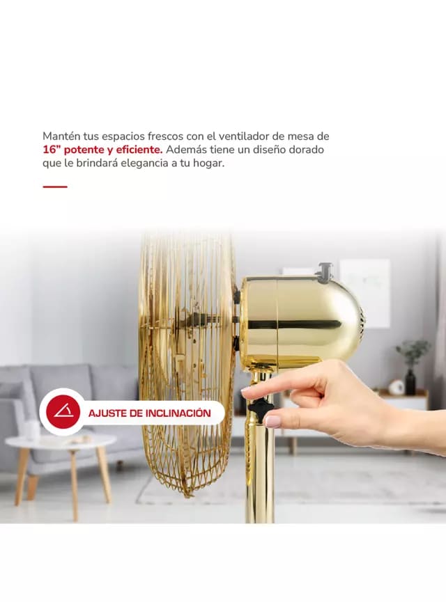 Ventilador de Sobremesa Thomas 16'' 50W TH-16DM Dorado5