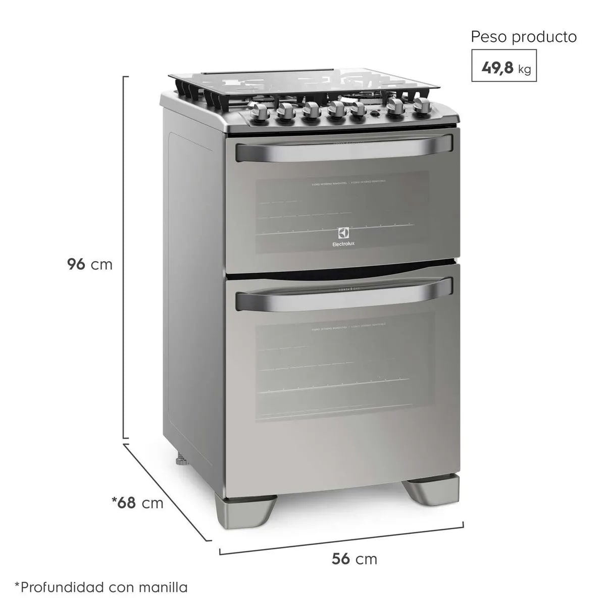 Cocina a Gas 4 Quemadores 56DXA Electrolux, con caja genérica5