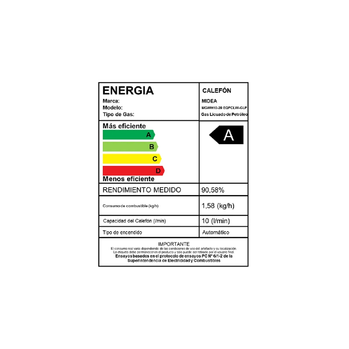 Calefón  Midea Gas Natural 10 Litros Tiro Forzado Ionizado6
