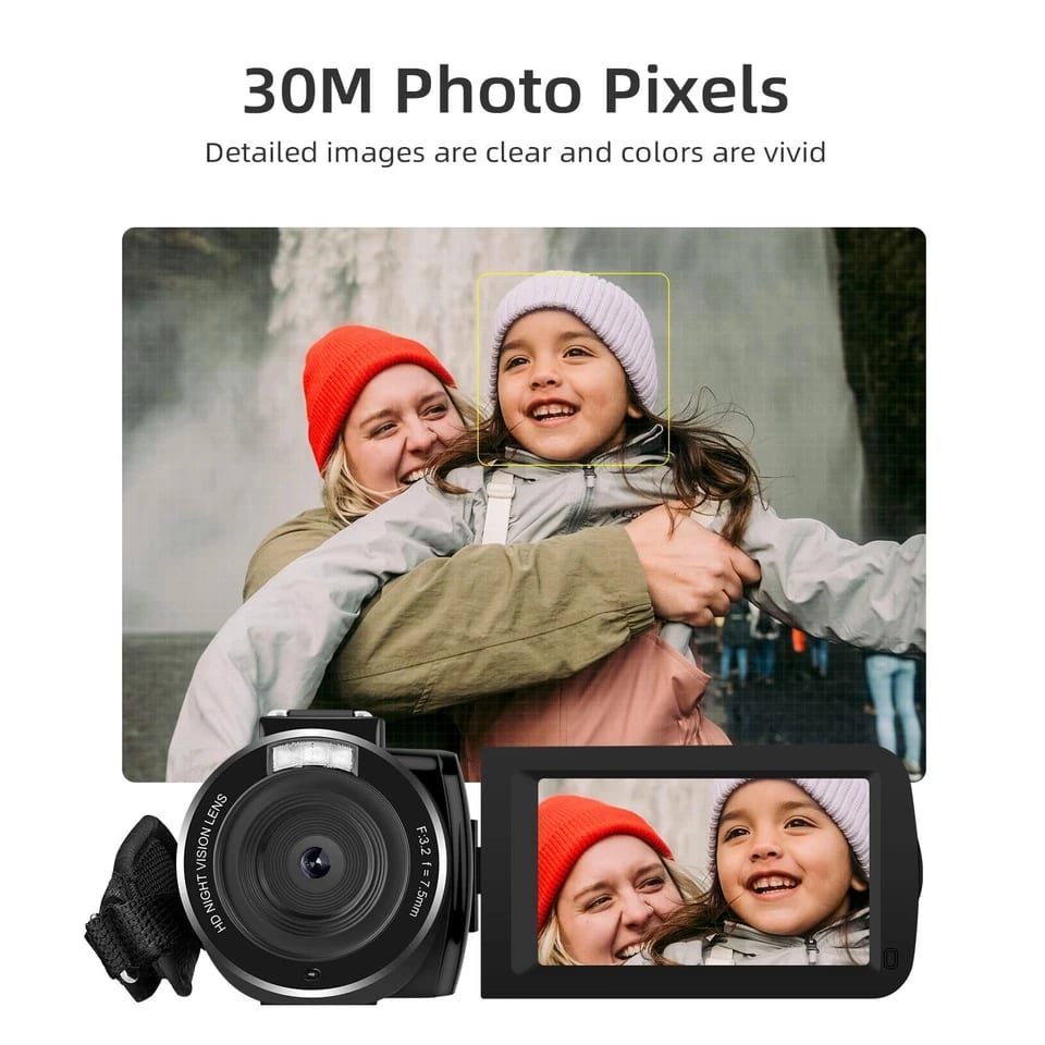 Video Camara Ordro HDV-B320, 30MP, 1080 full HD. Negro2